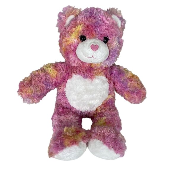 Build a Bear Endless Hugs Plush Bear 16 in Orange Sherbet Pink Heart Nose - Picture 3 of 12
